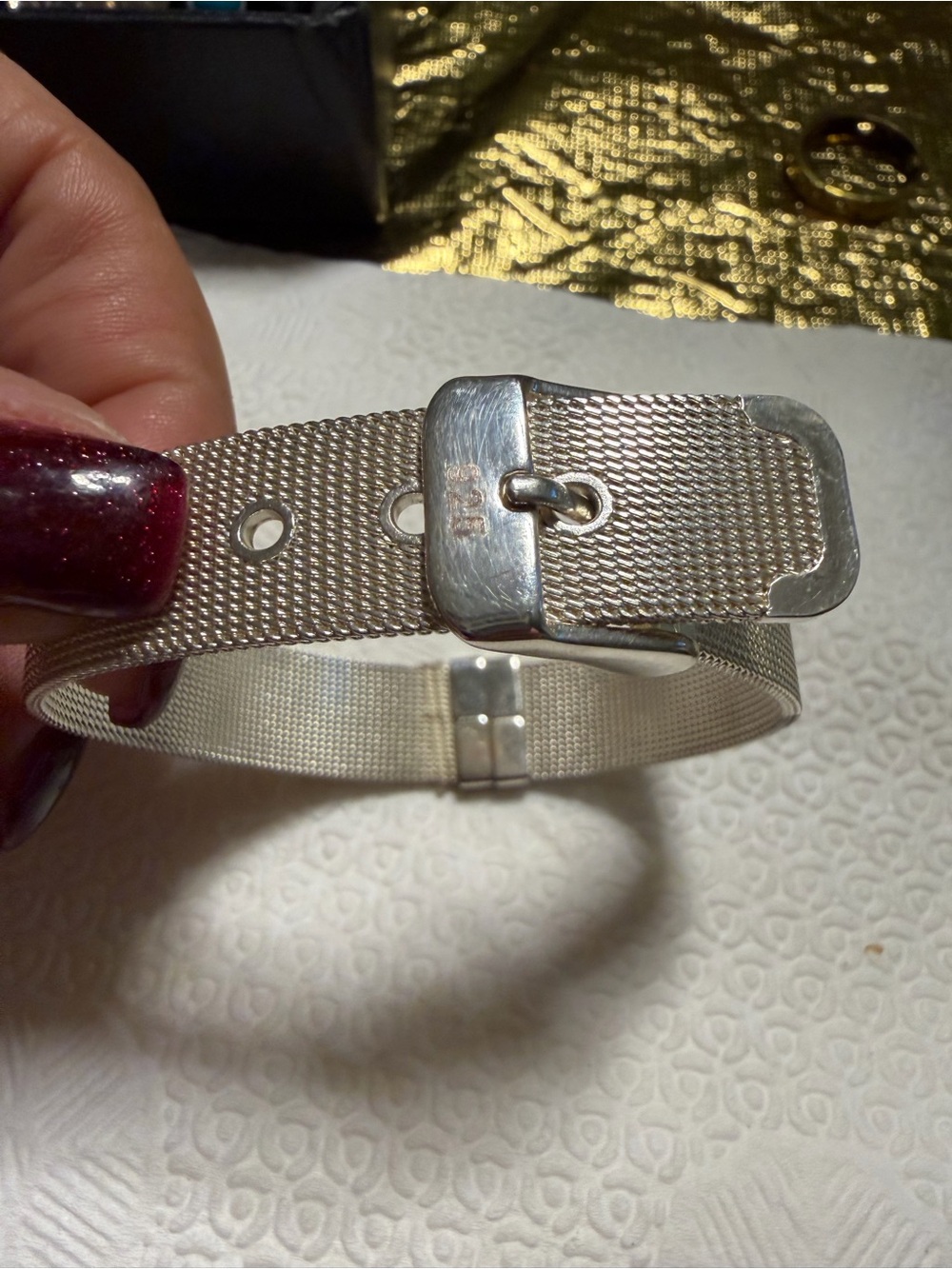 Silver Mesh Buckle Bracelet